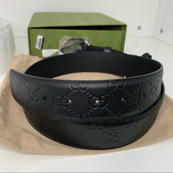 Gucci Signature Leather Belt Black Men’s 95 - Picture 12 of 16